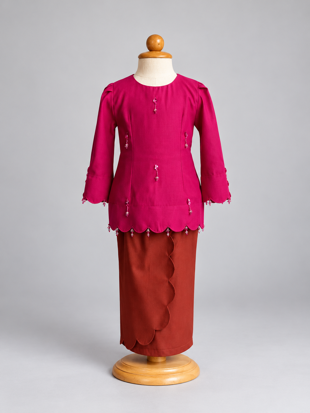 Vibrant Magenta and Rust Traditional Ensemble