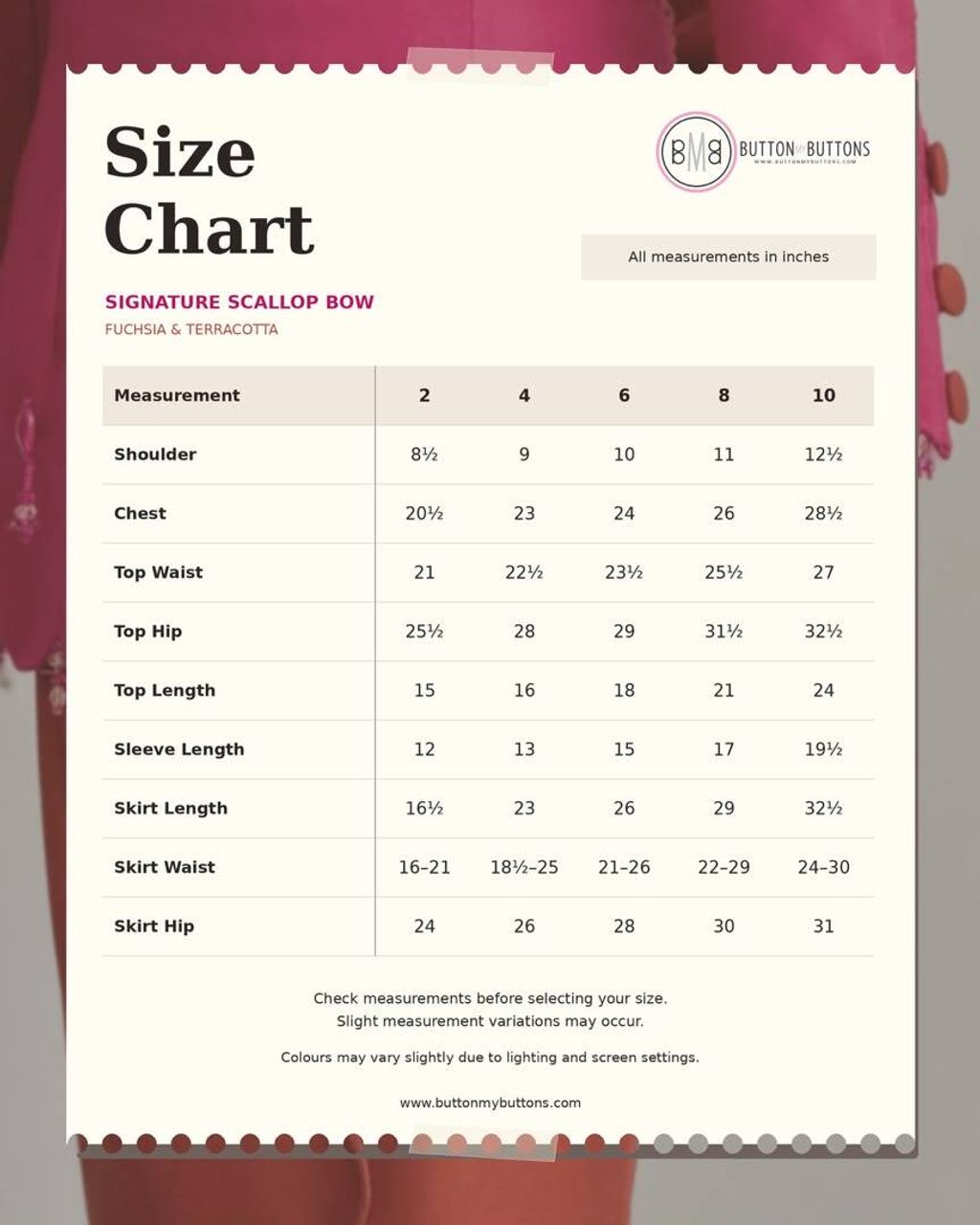 SIZE CHART 