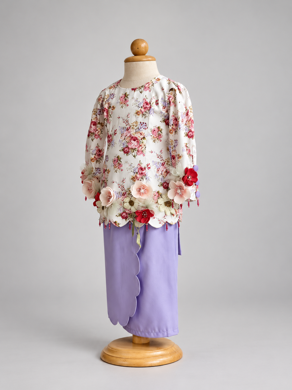 Floral Kebaya Ensemble on Child Mannequin