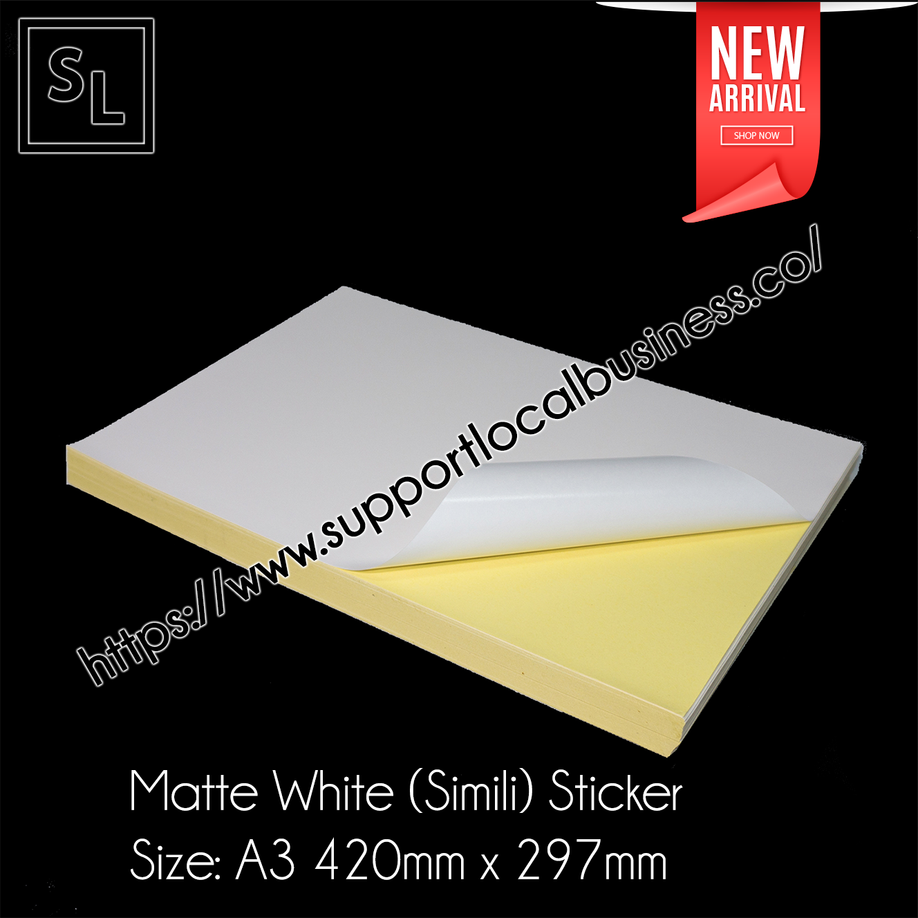 Matte white (Simili) Sticker A3.png