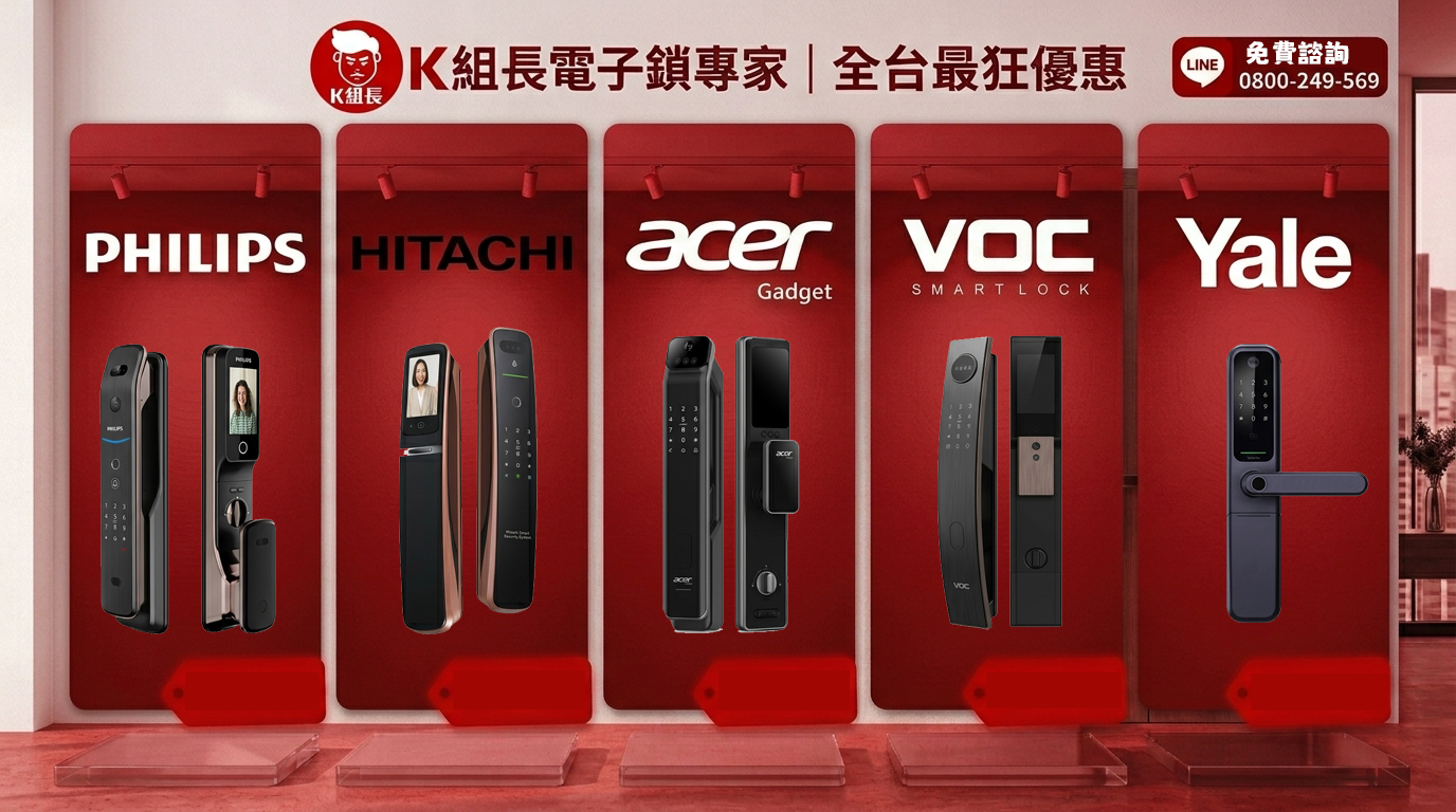 2026電子鎖怎麼選？25項購買檢查表｜VOC、Yale、Philips、HITACHI日立、Acer完整比較
