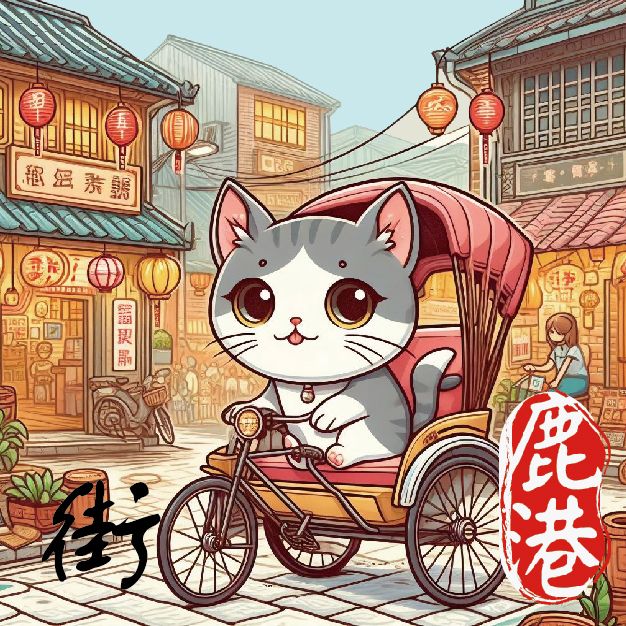方形皮革鑰匙圈老街-01