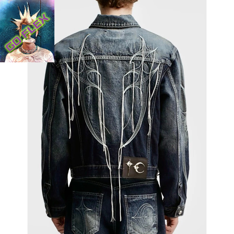 新品thug club traibal tree denim jacket THUG CLUB - Tribal Tree Denim Jacket | HBX - Globally