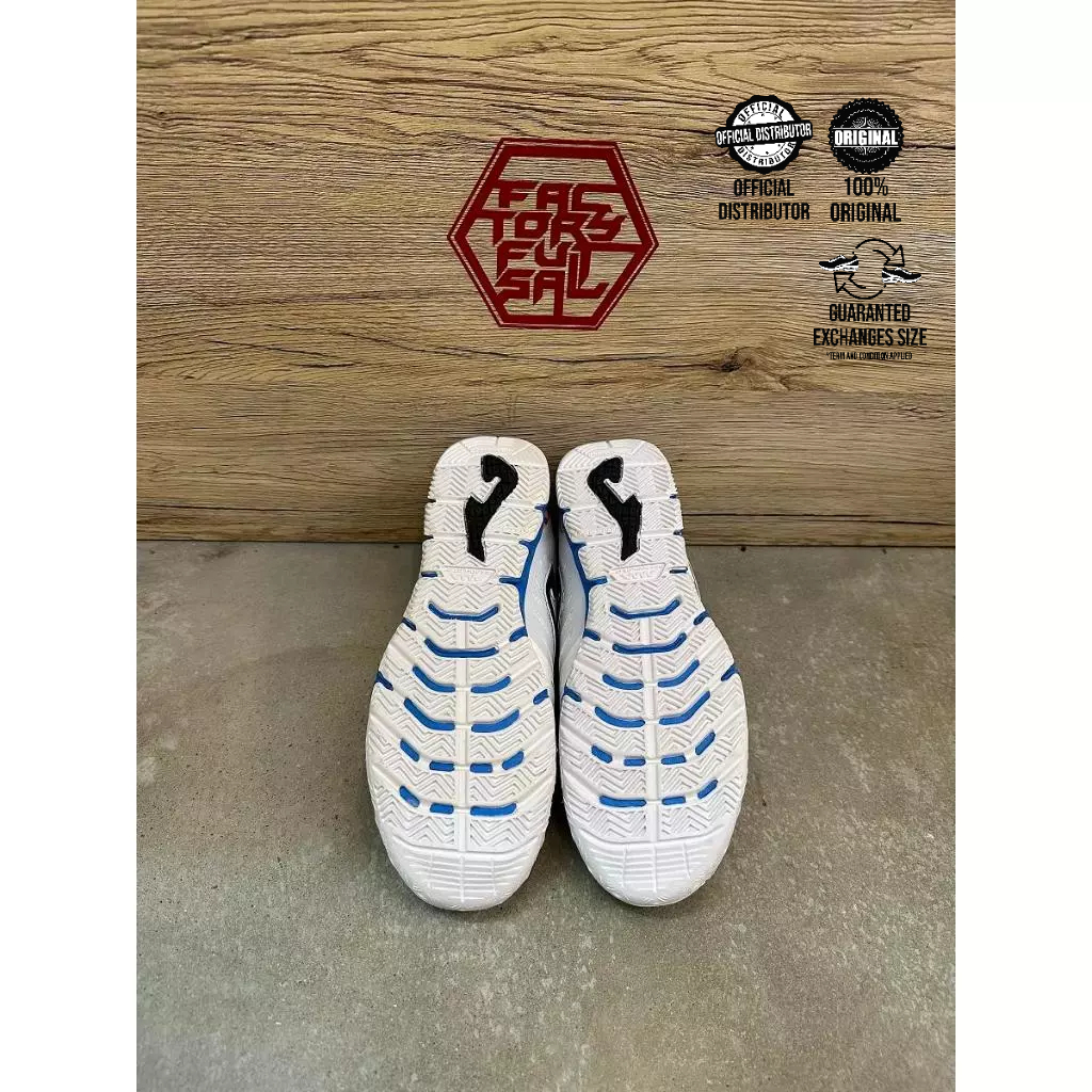 JOMA 2254 SUPER REGATE WHITE/BLUE KASUT FUTSAL SHOES – Factory Futsal