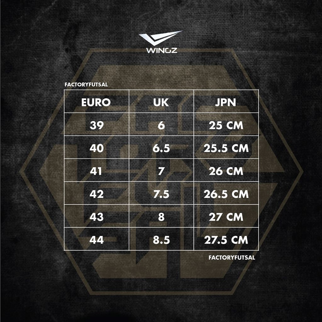 WINGZ (SIZE CHART)
