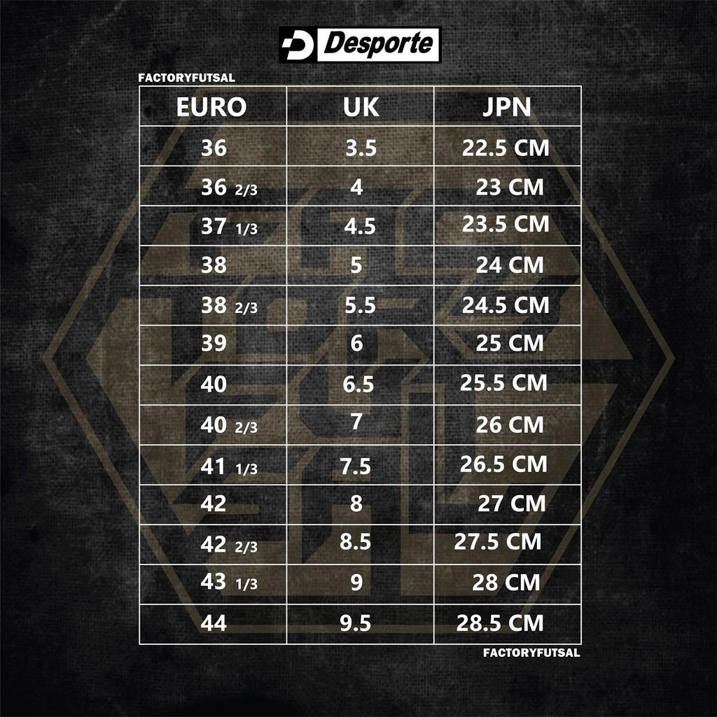 DESPORTE SIZE CHART