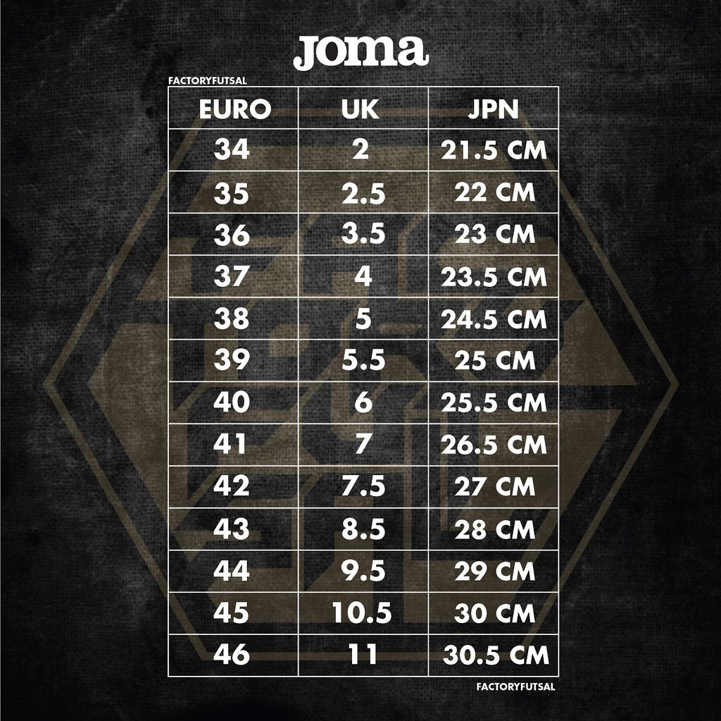 JOMA (SIZE CHART)
