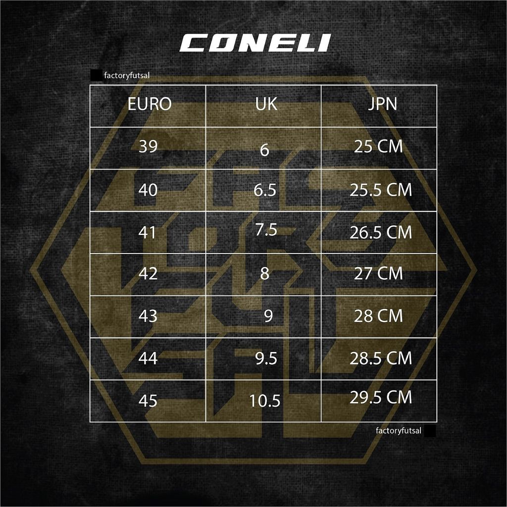CONELI (SIZE CHART)