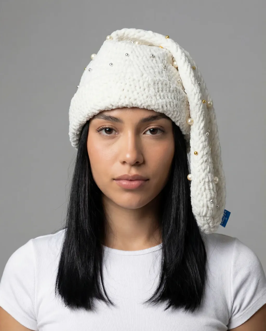 Generated_with_Kiveai_-_SOCK_HAT_PROMPT_HAVE_THIS_MODEL_WEARING_THIS_Arkyve_crochet_hatbut_tis_called_a_sock_hat_and_its_supposed_to_hang_to_the_side_but_the_part_hanging_shouldnt_gop