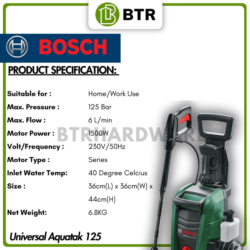 BOSCH Universal Aquatak 125 High Pressure Water Jet – BITARA BOSCH Universal Aquatak 125 High Pressure Water Jet – BITARA