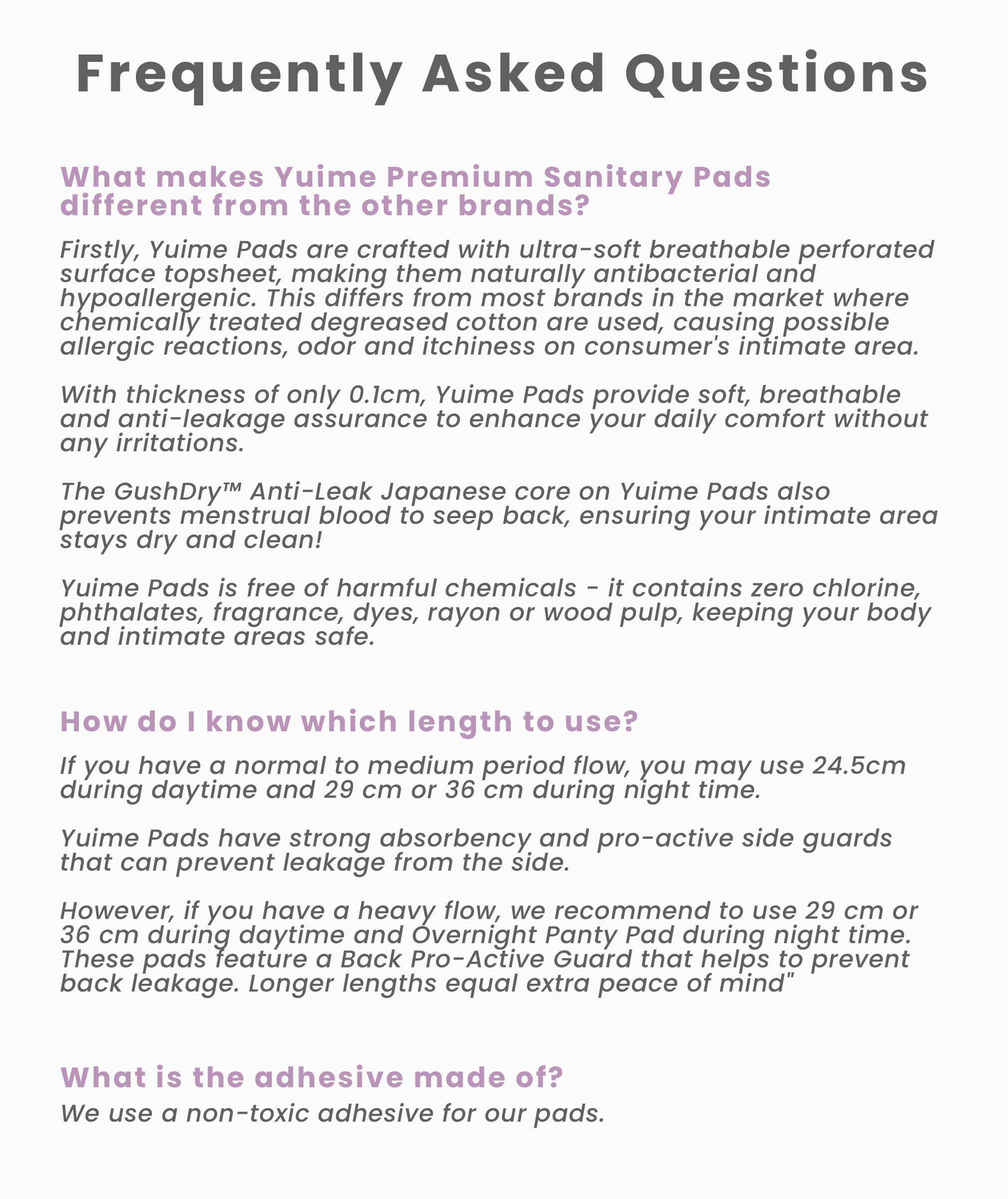 Product Info_Yuime_FAQ_PAD