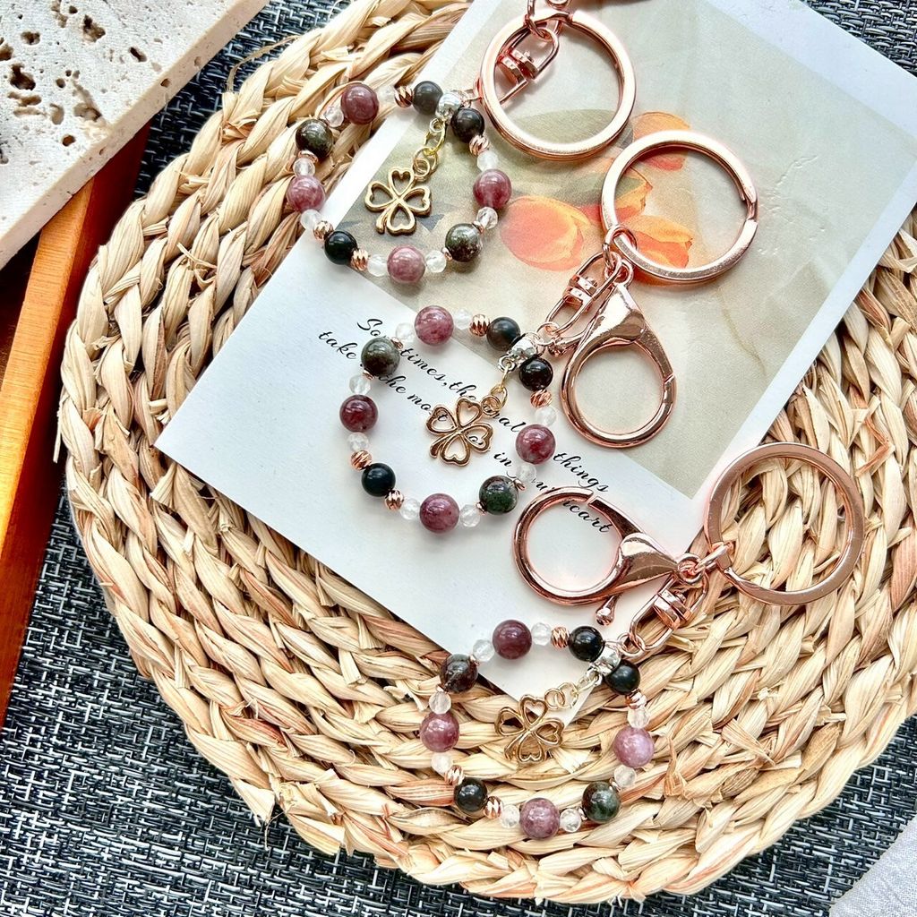 LINE_ALBUM_0718·粉碧璽搭配高品深綠幽靈《限量》掛飾鑰匙圈_250718_4