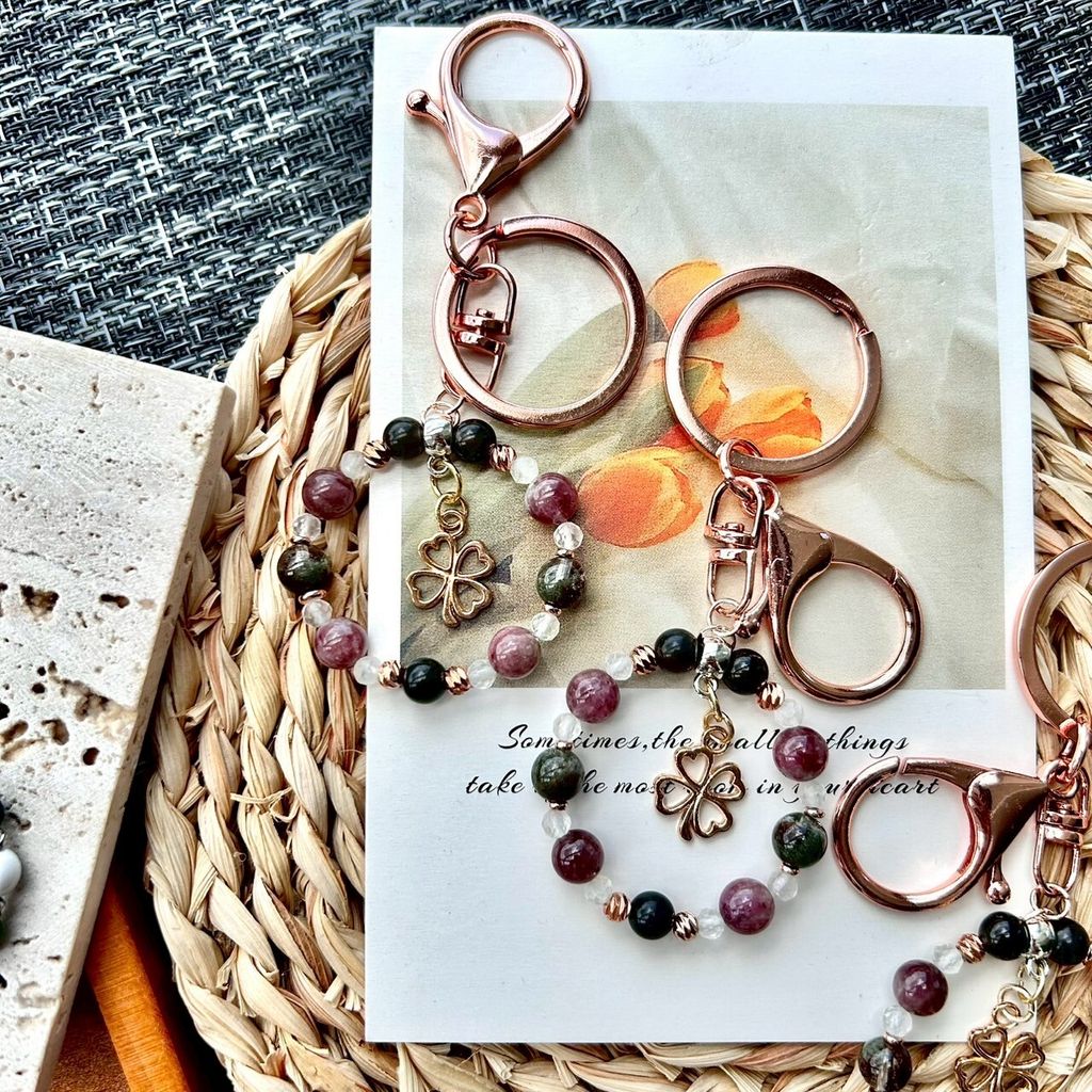 LINE_ALBUM_0718·粉碧璽搭配高品深綠幽靈《限量》掛飾鑰匙圈_250718_2