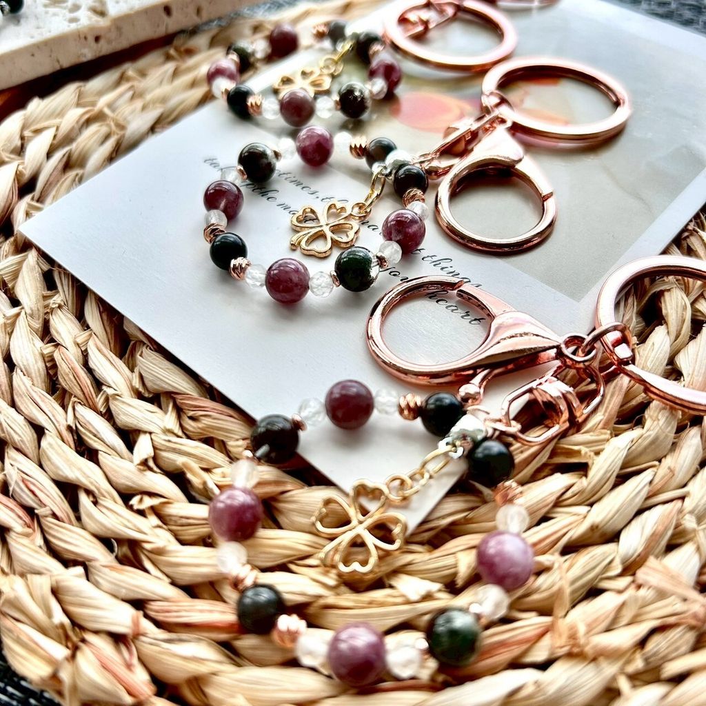 LINE_ALBUM_0718·粉碧璽搭配高品深綠幽靈《限量》掛飾鑰匙圈_250718_3