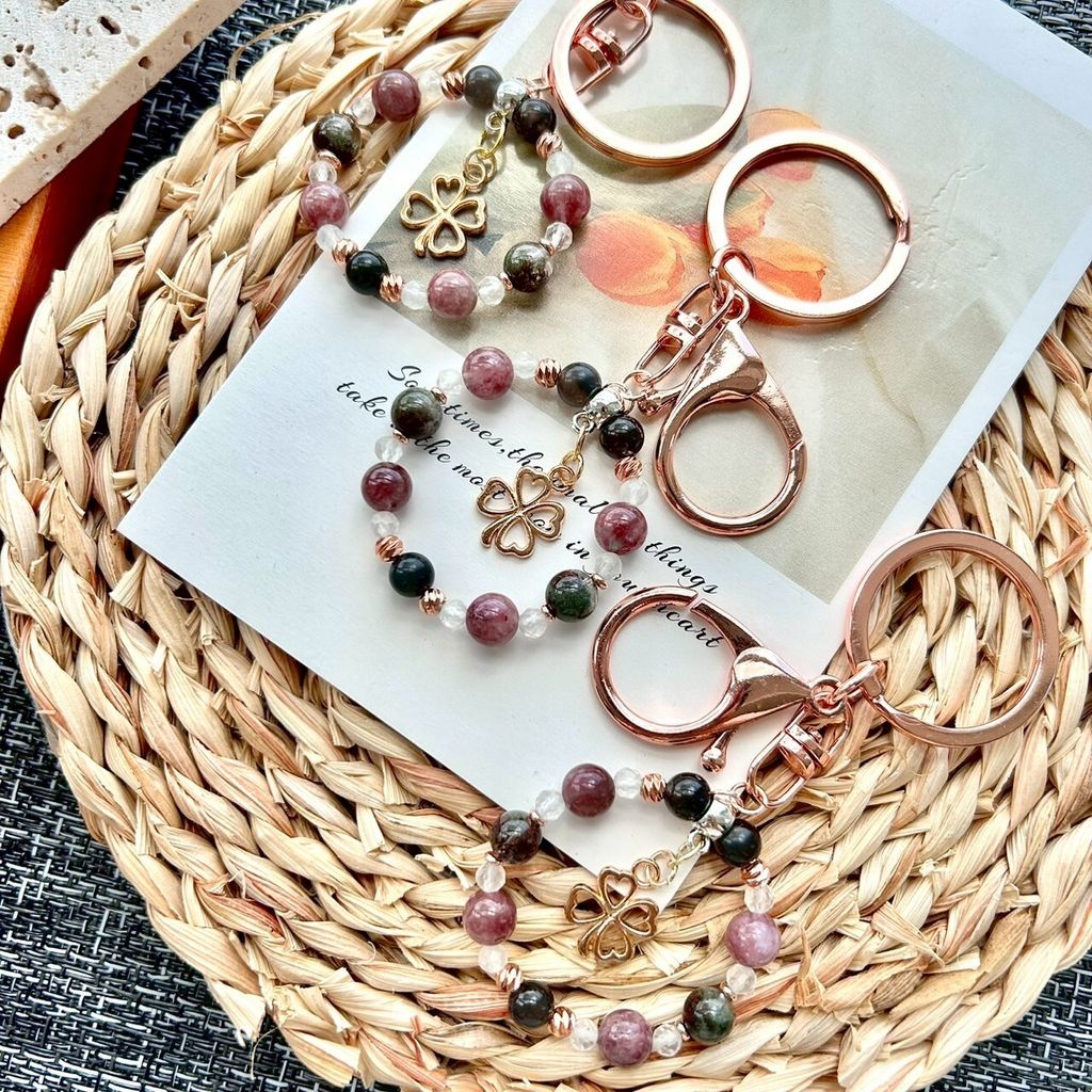 LINE_ALBUM_0718·粉碧璽搭配高品深綠幽靈《限量》掛飾鑰匙圈_250718_5