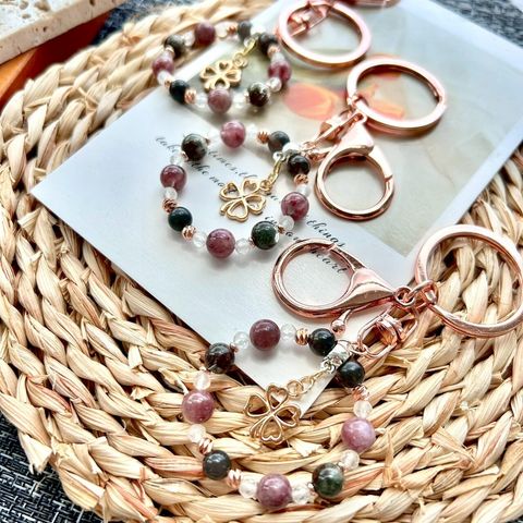 LINE_ALBUM_0718·粉碧璽搭配高品深綠幽靈《限量》掛飾鑰匙圈_250718_6