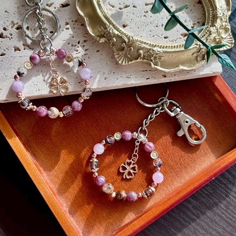 LINE_ALBUM_0819·(大款)粉色系-玫瑰碧璽+紅幽靈｜掛飾鑰匙圈_250819_10