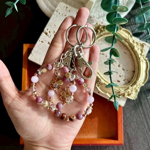 LINE_ALBUM_0819·(大款)粉色系-玫瑰碧璽+紅幽靈｜掛飾鑰匙圈_250819_2