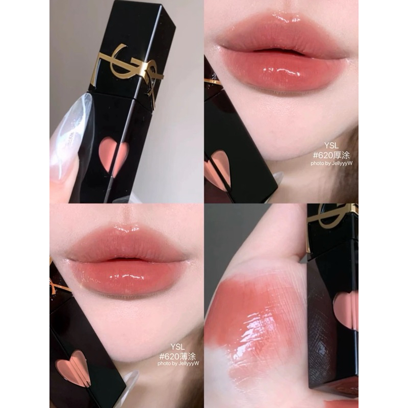 預購| YSL 奢華印記鎖心光唇釉奢華緞面漆光唇釉愛心唇釉#622 #610 #440