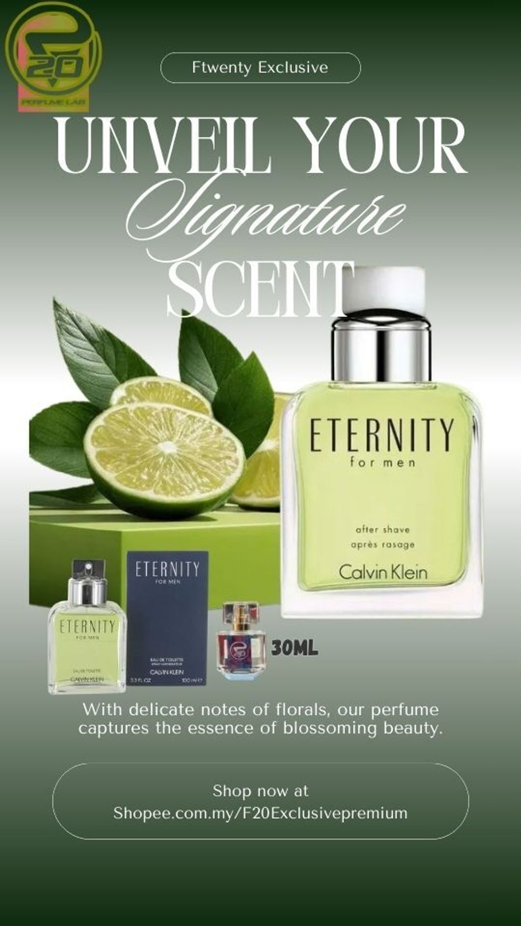 Green White Minimalist Perfume Promotion Instagram Story