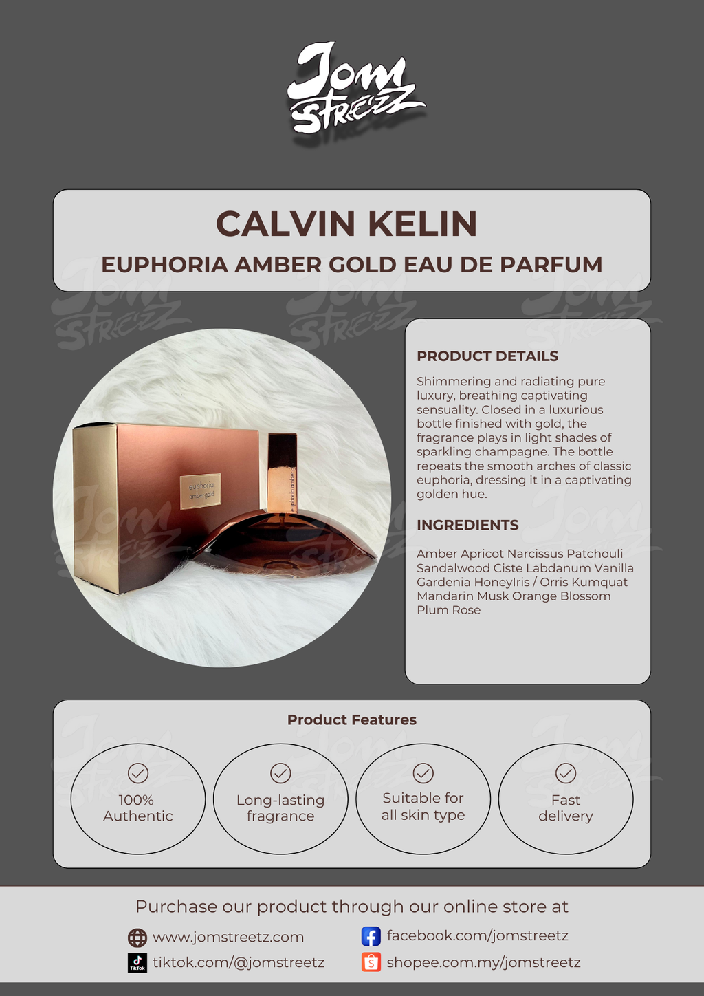 CALVIN KELIN EUPHORIA AMBER GOLD EAU DE PARFUM