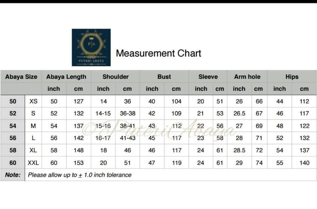 size chart