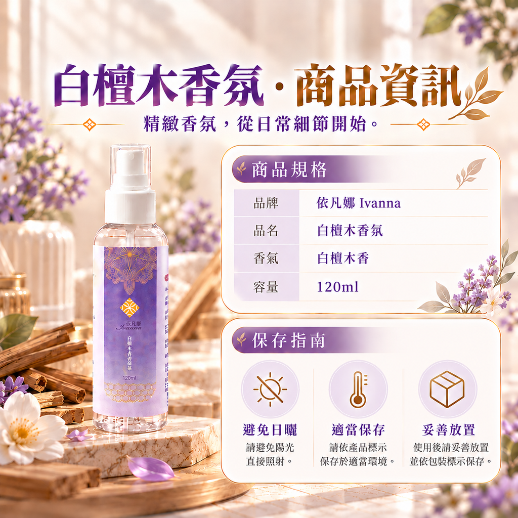 4 白檀木香氛商品資訊海報