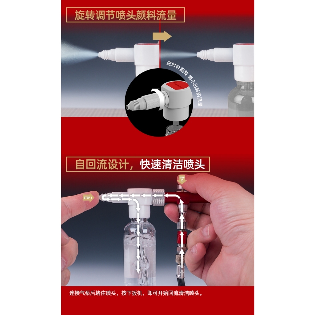 HRS] 🎨現貨喵匠免洗噴筆模組化免清洗噴筆模型噴涂免洗筆快速換色出料管