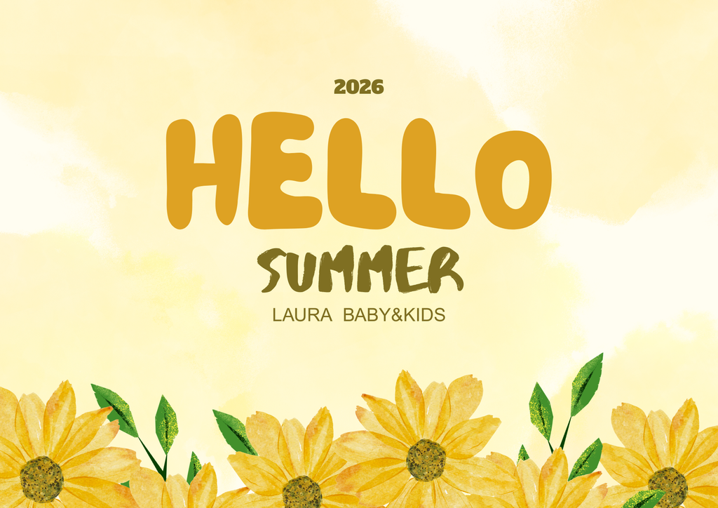 Yellow Illustration Watercolor Hello Summer A3 