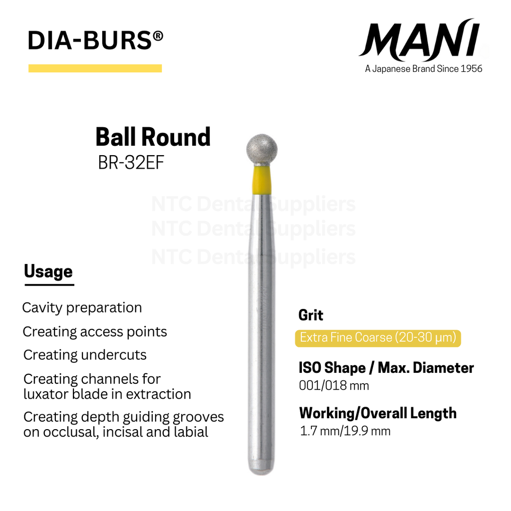 Mani Diamond Bur Ball Round BR-32EF