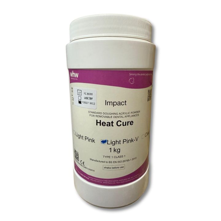 Impact Heat Cure Powder 1kg Light Pink