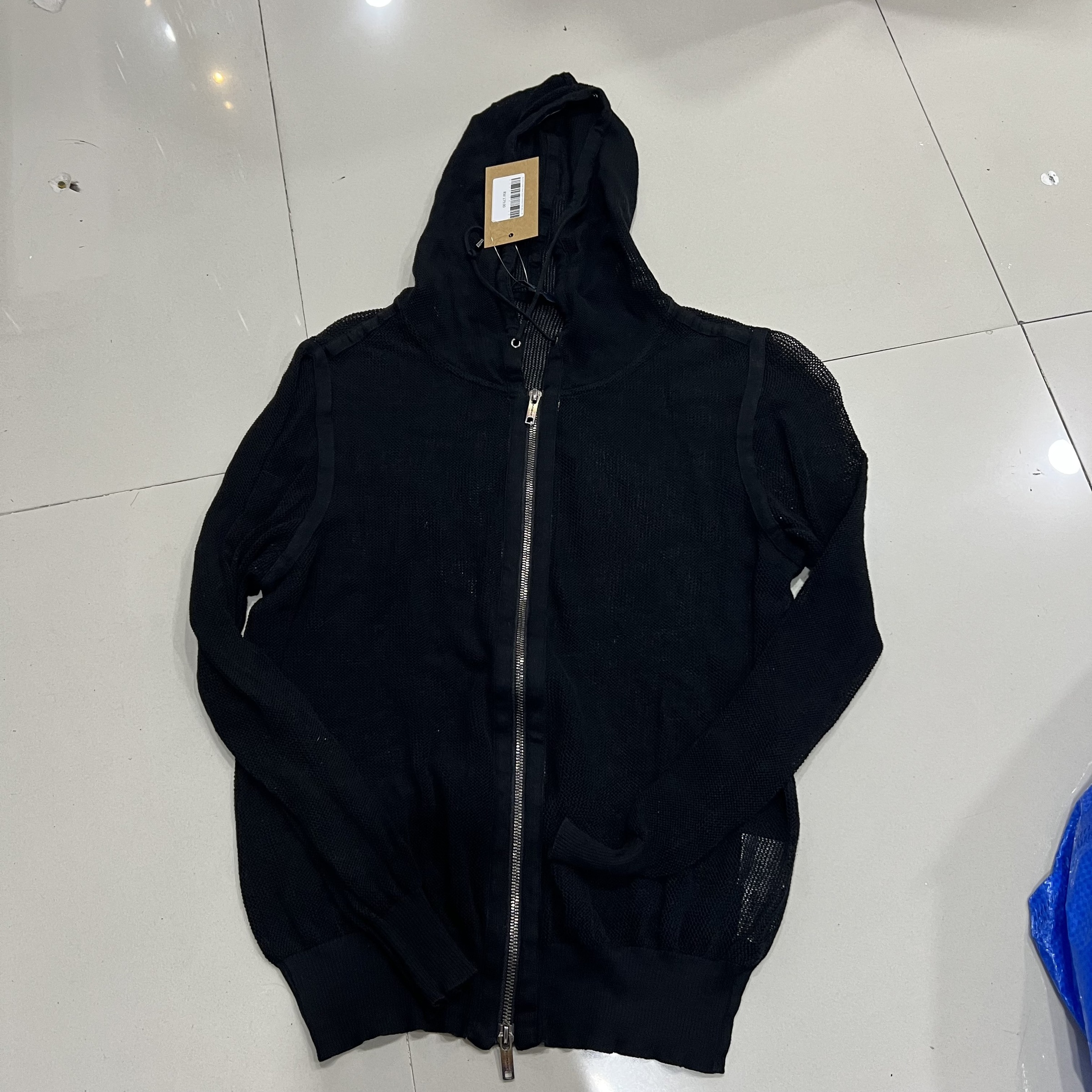 Burberry Mesh Black Zipper Hoodie Y2K (0611) 38 – 2nd Market
