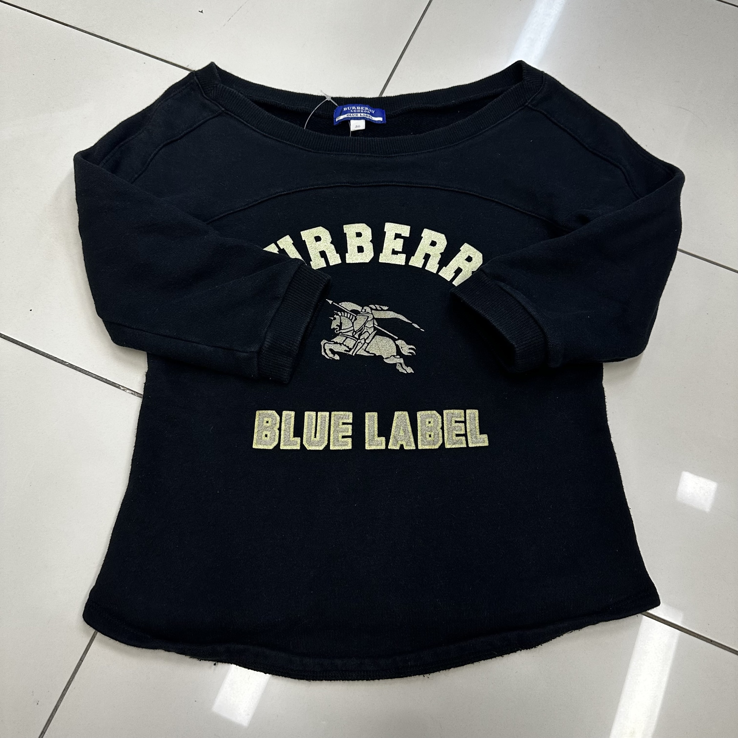 BURBERRY BLUE LABEL フード付き スタジャンニット 38 ◇502973 BURBERRY BLUE LABEL バーバリーブルーレーベル 三陽商会