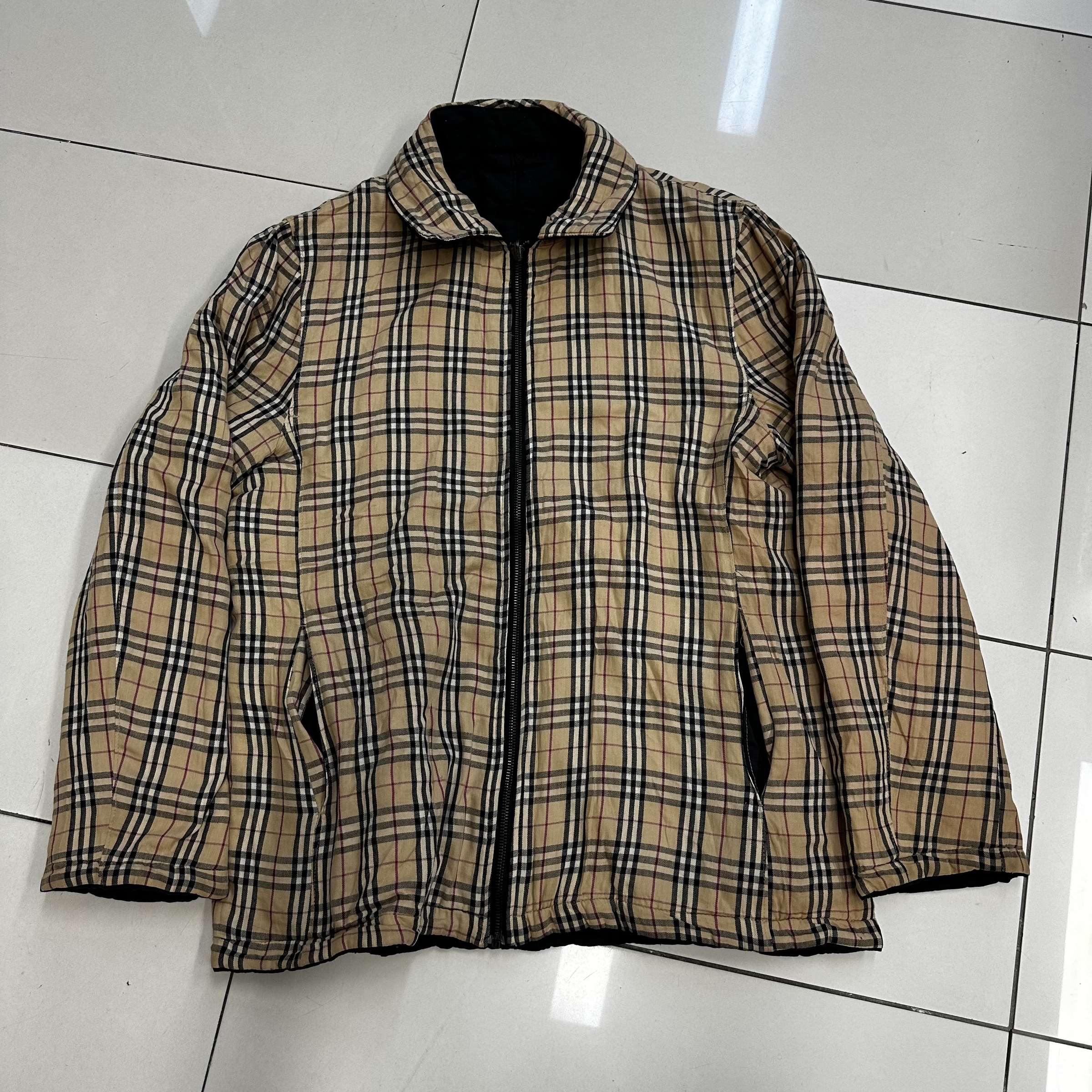 Burberry London Classic Nova Check Reversible Quilted Zip Up