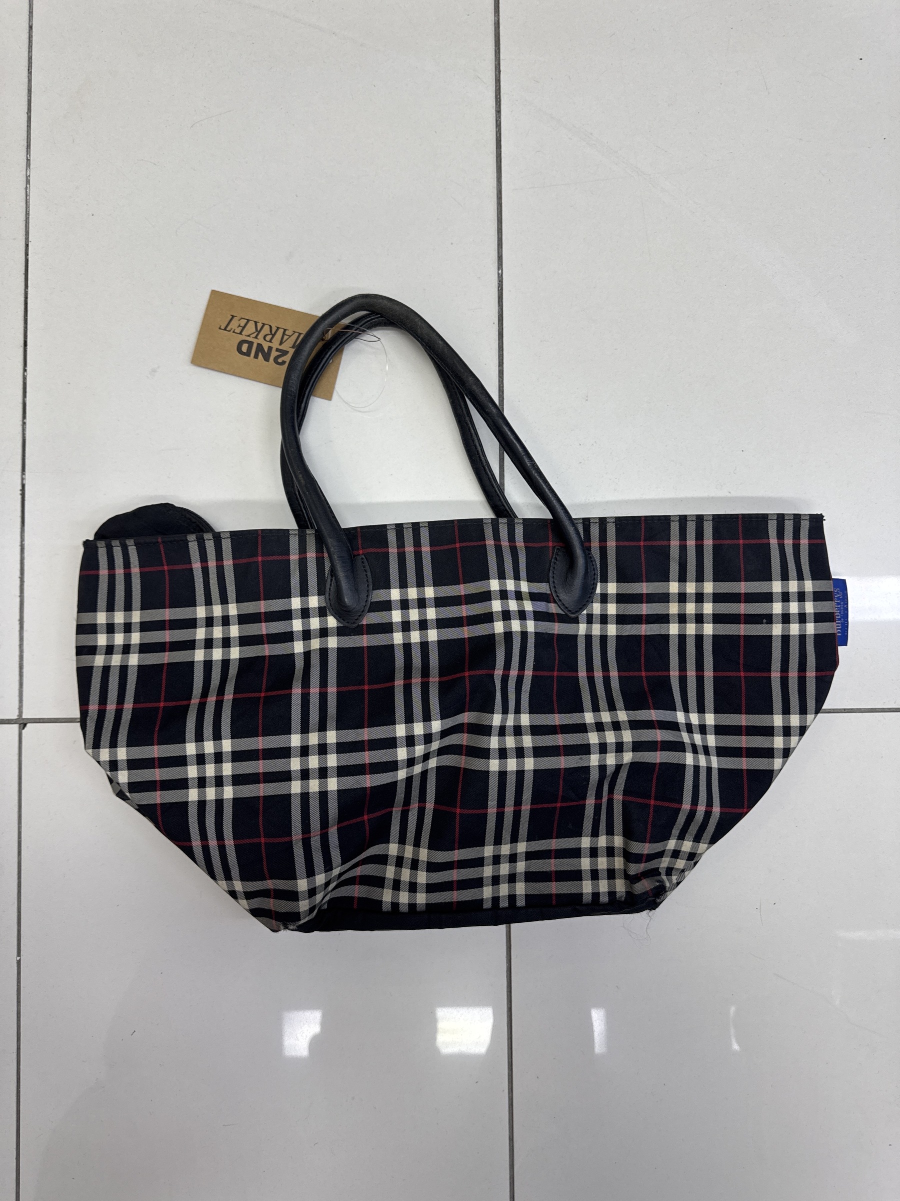 Burberry Blue Label Navy Novacheck Shoulder Bag (Made in Japan