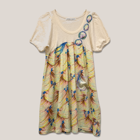 62_2NDLL0710027_tsumori_chisato_beige_print_short_sleeve_dress_hanger_removed_preview