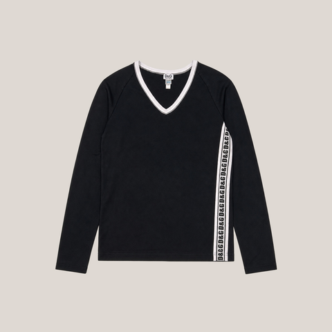 30_HUSNI0721011_d_g_dolce_gabbana_black_logo_tape_v_neck_long_sleeve_top_main_warm_greige