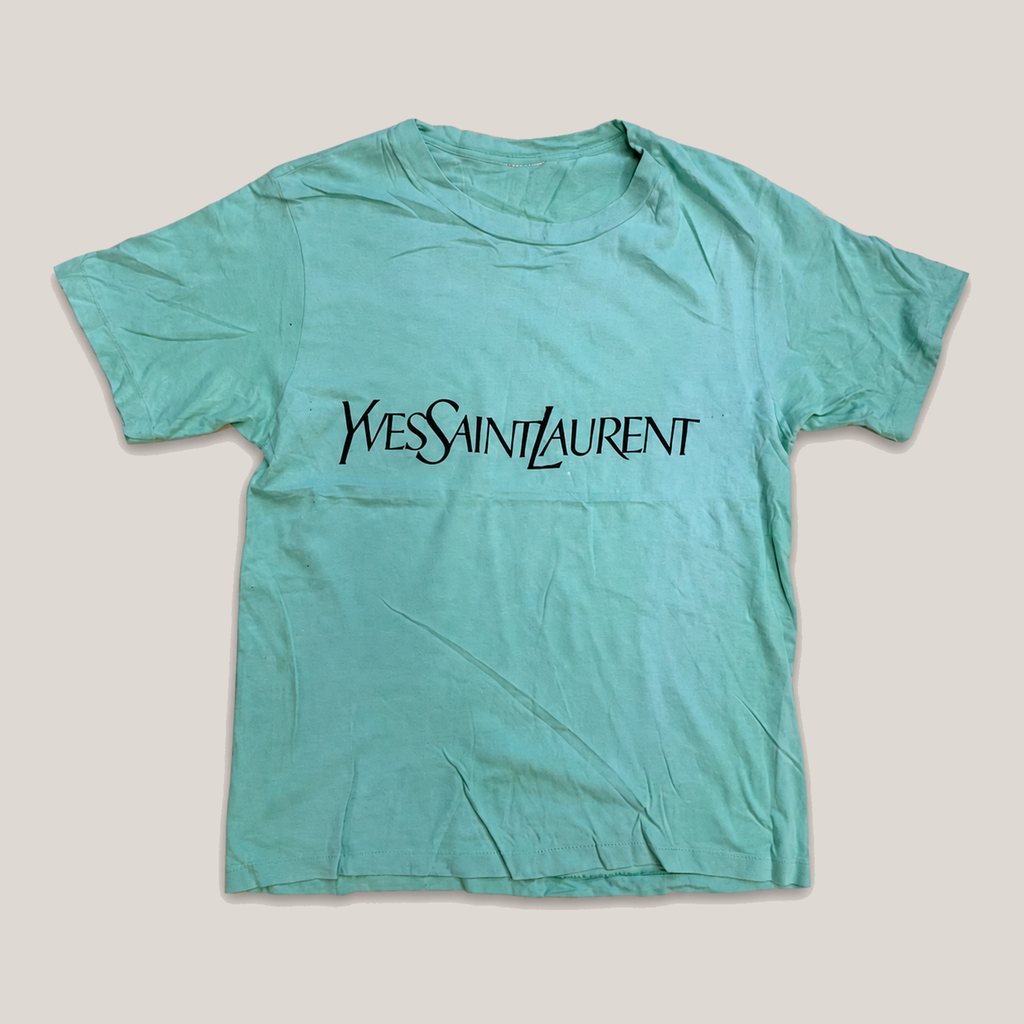 036_2NDO0809036_yves_saint_laurent_turquoise_script_logo_t_shirt_catalog_final