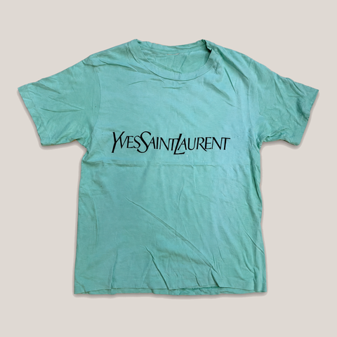 036_2NDO0809036_yves_saint_laurent_turquoise_script_logo_t_shirt_catalog_final