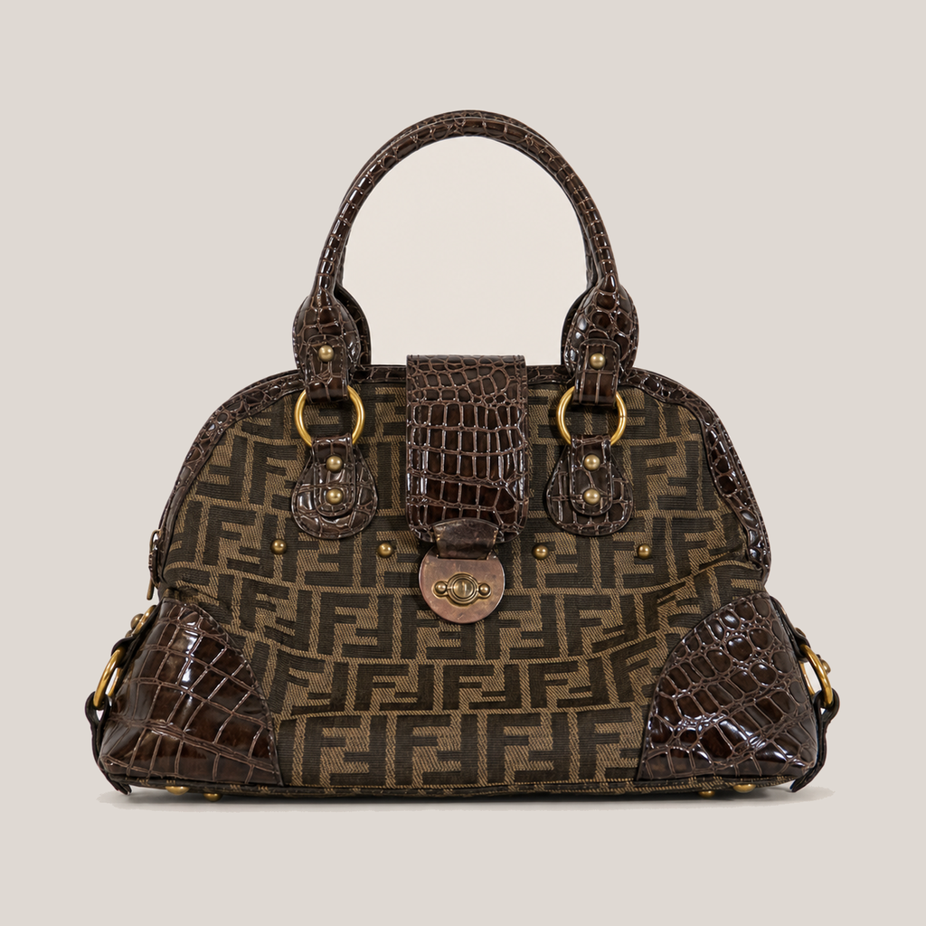 030_JAM0812042_fendi_brown_zucca_monogram_crocodile_trim_satchel_bag_catalog_final