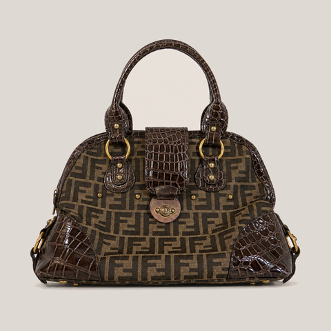 030_JAM0812042_fendi_brown_zucca_monogram_crocodile_trim_satchel_bag_catalog_final
