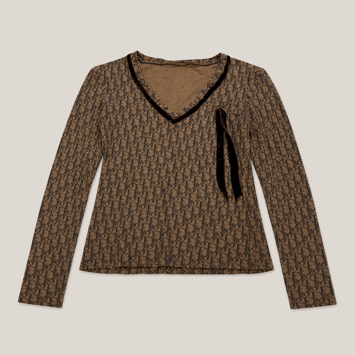 011_2NDB0813011_early_2000s_christian_dior_brown_trotter_monogram_v_neck_long_sleeve_top_catalog_final