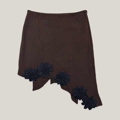 032_2NDS0901001_vintage_y2k_moschino_cheap_and_chic_brown_floral_applique_asymmetrical_s_catalog_final