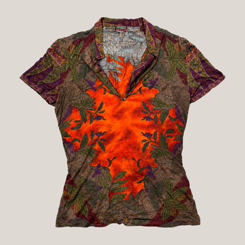 007_2NDO0904007_kenzo_brown_orange_floral_print_short_sleeve_polo_top_catalog_final