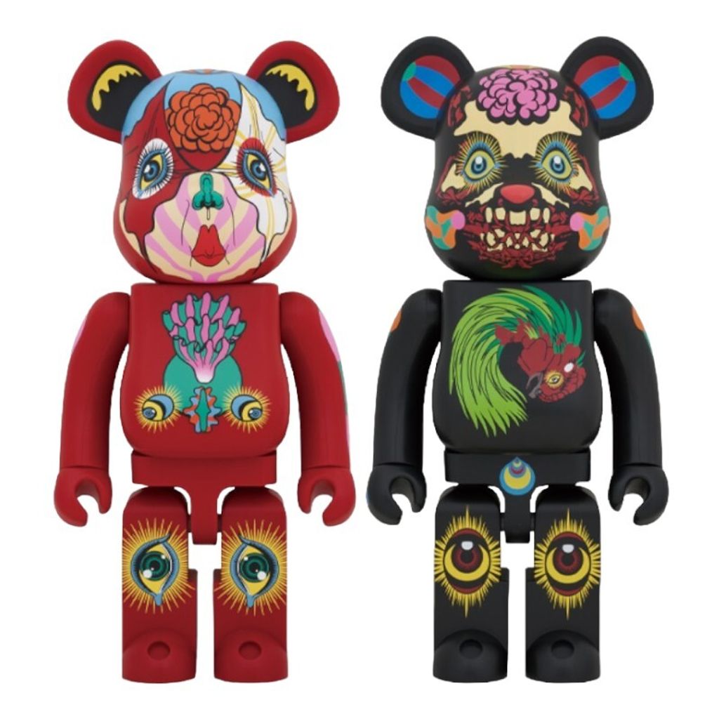 【希少】BE@RBRICK 1000%田名網敬ー 赤 BE@RBRICK 1000% Keiichi Tanaami 田名網敬一, (黑.紅一套)2G