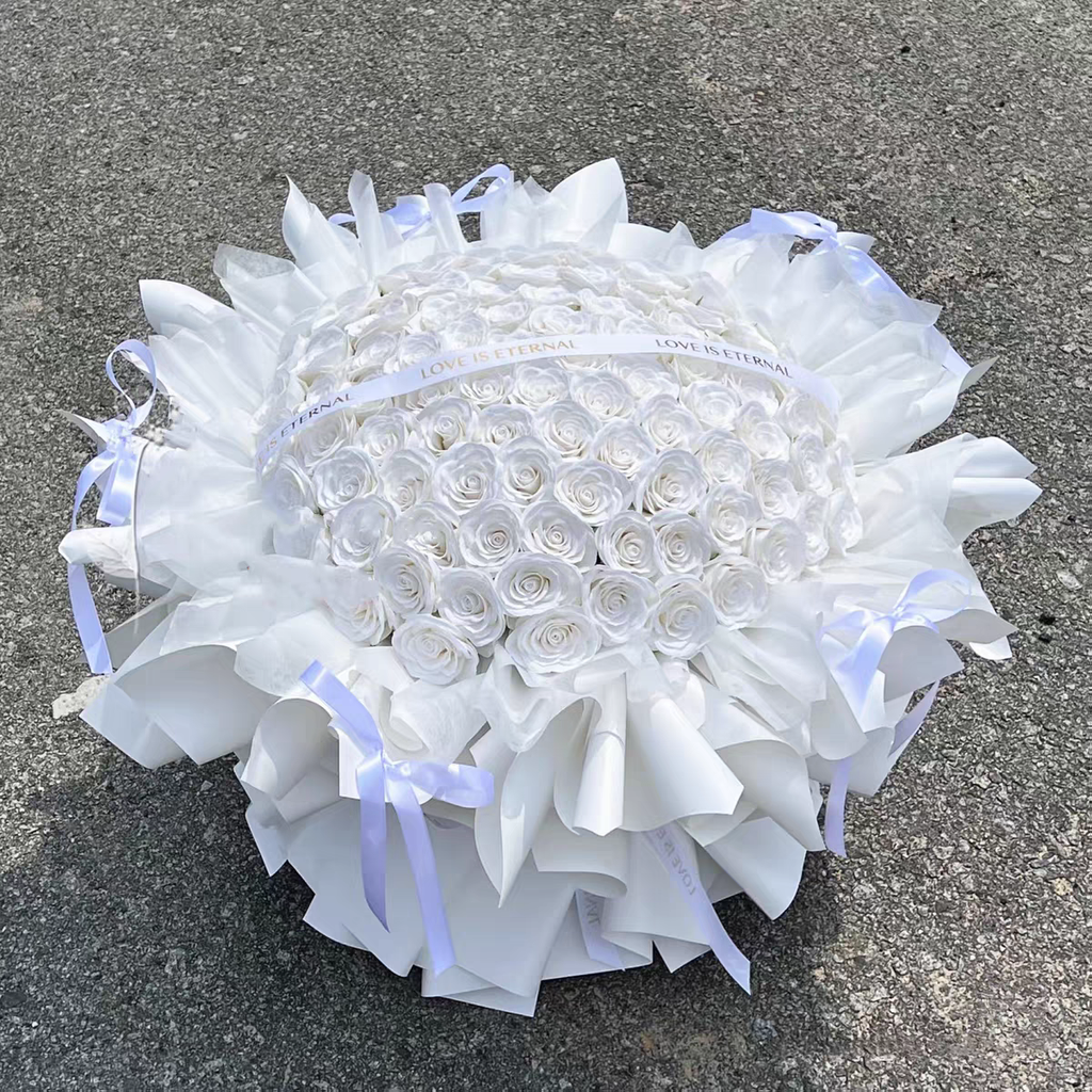 White Roses Bouquet (99 Soap Roses)