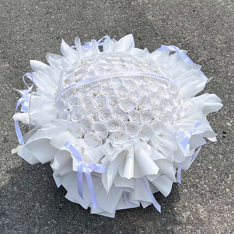 White Roses Bouquet (99 Soap Roses)