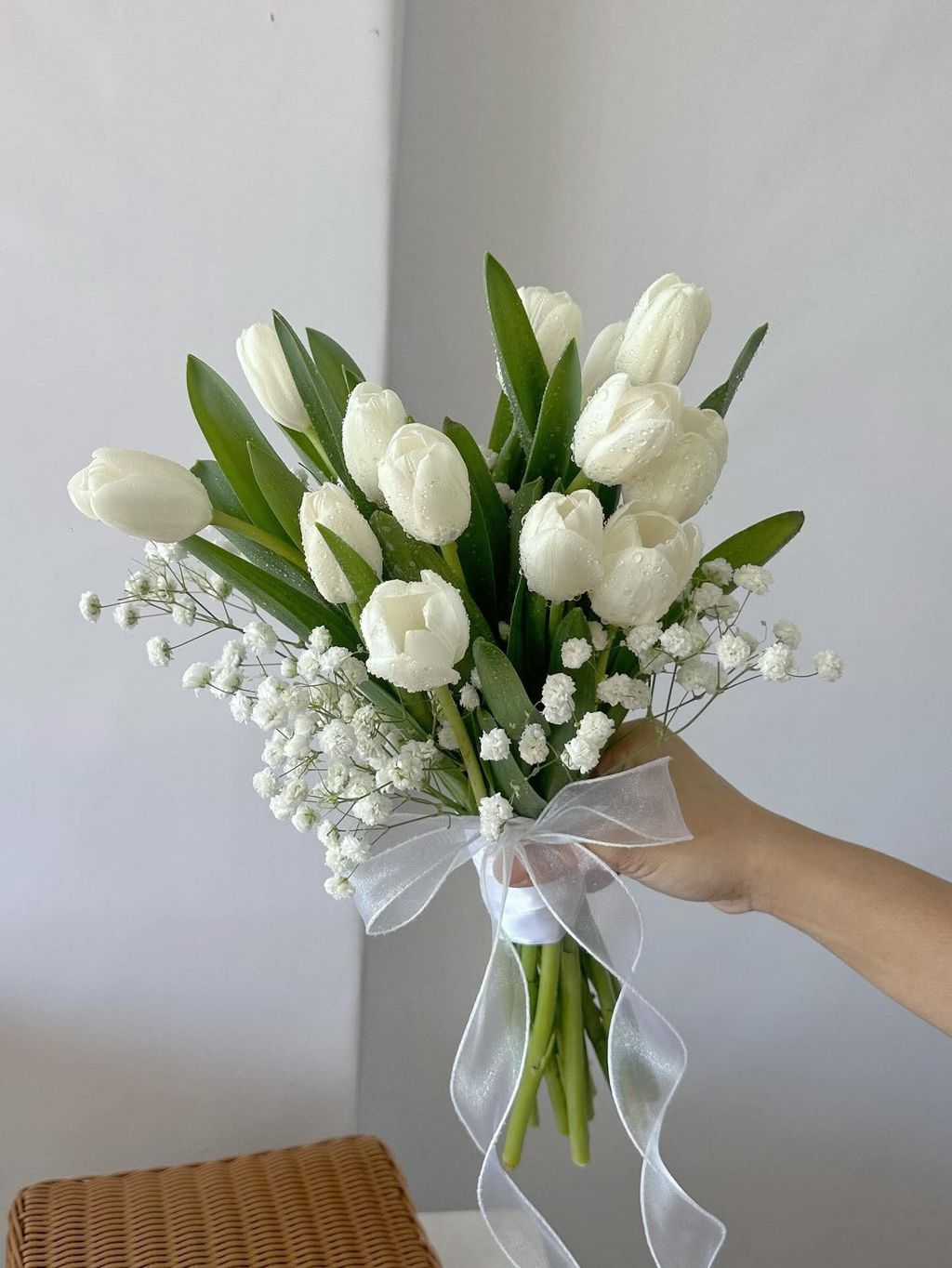 White Tulip Bridal Bouquet