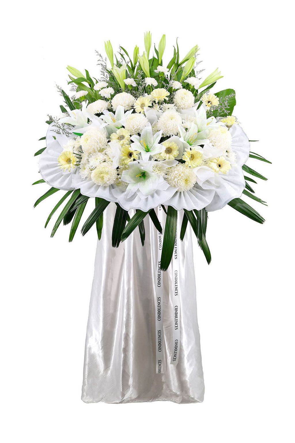 Lilies Condolences Flower Stand