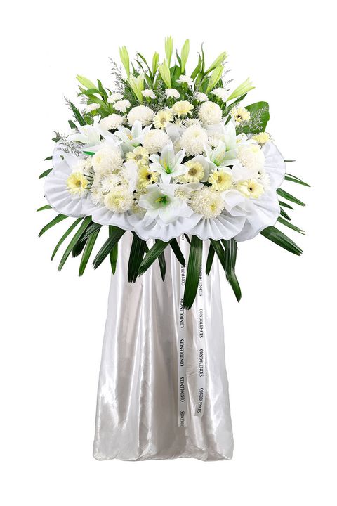 Lilies Condolences Flower Stand